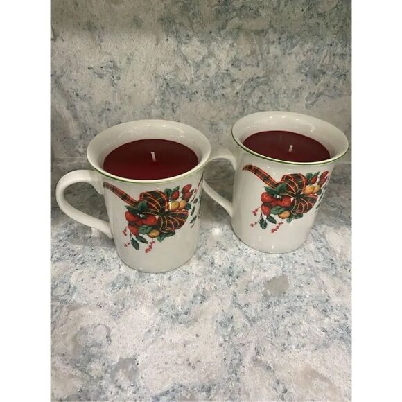 Set of 2 Apple Cinnamon Candle Mugs - Picture 3 of 5